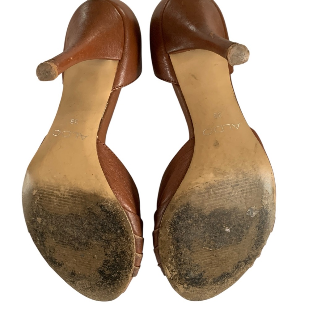 Aldo Copenhagen Brown Heels Sz 38/7.5 - Picture 7 of 10